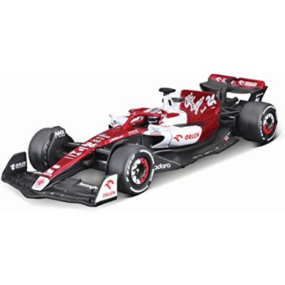 Bburago Alfa Romeo F1 Team Orlen C42 (2022) : modèle de voiture à l'échelle 1:43, #24 Guanyu Zhou, avec conducteur, boîtier rigide, rouge/blanc (18-38068Z) Bburago Alfa Romeo F1 Team Orlen C42 (2022) : modèle de voiture à l'échelle 1:43, #24 Guanyu Zhou, avec conducteur, boîtier rigide, rouge/blanc (18-38068Z)