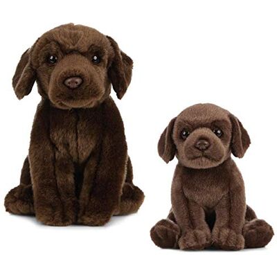 Living Nature - Plush Toys, Chien et Chiot en Peluche Animaux, AN490, Unknown, Bundle, Marron Foncé Living Nature - Plush Toys, Chien et Chiot en Peluche Animaux, AN490, Unknown, Bundle, Marron Foncé