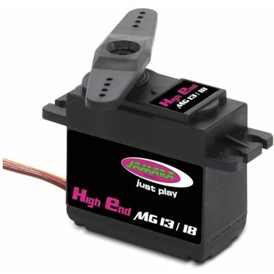 Jamara 033216-Servo High End 1318 MG-Roulement à Billes, Transmission métallique, Couple 11,8 kg (4,8 V) 0,20 13,1 kg/cm (6,0 V) V.de dépl. 0,18 Sec, 33216, Noir Jamara 033216-Servo High End 1318 MG-Roulement à Billes, Transmission métallique, Couple 11,8 kg (4,8 V) 0,20 13,1 kg/cm (6,0 V) V.de dépl. 0,18 Sec, 33216, Noir