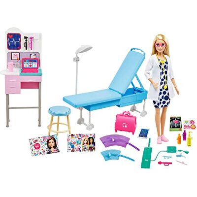 Barbie Poupée médicale avec kit d'accessoires médicaux, jouet + 3 ans (Mattel GWV01) Barbie Poupée médicale avec kit d'accessoires médicaux, jouet + 3 ans (Mattel GWV01)