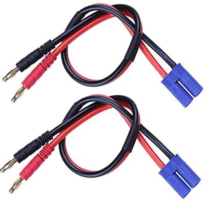 LINSYRC Lot de 2 fiches bananes EC5 mâle vers fiche banane 4,0 mm 4 mm fiche ronde RC câble de charge avec câble en silicone 12 AWG 11,8" pour hélicoptère radiocommandé, véhicule, jouet LINSYRC Lot de 2 fiches bananes EC5 mâle vers fiche banane 4,0 mm 4 mm fiche ronde RC câble de charge avec câble en silicone 12 AWG 11,8" pour hélicoptère radiocommandé, véhicule, jouet