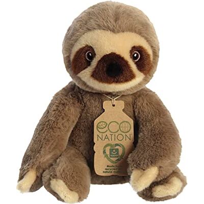 Aurora World , 35003, Nation Paresseux, peluche écologique 24 cm, marron Aurora World , 35003, Nation Paresseux, peluche écologique 24 cm, marron