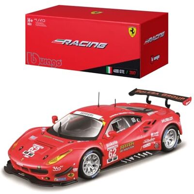 Bburago Ferrari Racing 488 GTE Édition 2017 Reproduction de Voiture Miniature à échelle 1/43 Rouge Jouet pour Enfant à Collectionner 18-36301 Bburago Ferrari Racing 488 GTE Édition 2017 Reproduction de Voiture Miniature à échelle 1/43 Rouge Jouet pour Enfant à Collectionner 18-36301