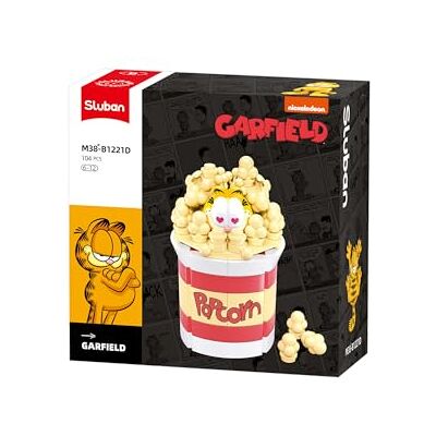 Sluban Garfield Popcorn, Jeu de Construction, 104 Pièces, pour Enfants de 6 à 12 Ans, Modèle M38-B1221D Sluban Garfield Popcorn, Jeu de Construction, 104 Pièces, pour Enfants de 6 à 12 Ans, Modèle M38-B1221D