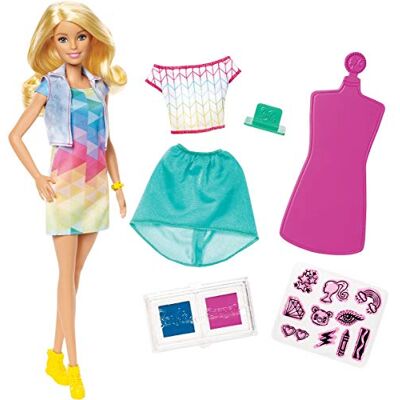 Barbie Coffret Crayola Poupée et Vêtements Lavables à Customiser avec Tampons, Accessoires Inclus, Jouet pour Enfant, FRP05 Barbie Coffret Crayola Poupée et Vêtements Lavables à Customiser avec Tampons, Accessoires Inclus, Jouet pour Enfant, FRP05