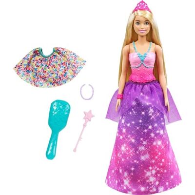 Barbie Dreamtopia Poupée 2 en 1 Princesse à Sirène Transformation Mode avec 3 looks et accessoires, pour enfants à partir de 3 ans Barbie Dreamtopia Poupée 2 en 1 Princesse à Sirène Transformation Mode avec 3 looks et accessoires, pour enfants à partir de 3 ans