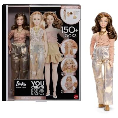 Barbie Kit Neutre Basics 003 avec poupée personnalisable, vêtements taille unique, corps articulé et tête interchangeable, JJX37 Barbie Kit Neutre Basics 003 avec poupée personnalisable, vêtements taille unique, corps articulé et tête interchangeable, JJX37