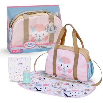 BABY born Luiertas – Poppen-luiertas met bloemenontwerp – Inclusief verschoonmat, luier & poederdoosje – Hoogwaardig poppenaccessoire – Voor poppen van 36 cm & 43 cm BABY born Luiertas – Poppen-luiertas met bloemenontwerp – Inclusief verschoonmat, luier & poederdoosje – Hoogwaardig poppenaccessoire – Voor poppen van 36 cm & 43 cm