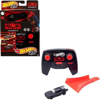 Hot Wheels RC voiture télécommandée Batmobile échelle 1:64 compatible avec les circuits et pistes orange, jouet pour enfant dès 5 ans, HBL43 Hot Wheels RC voiture télécommandée Batmobile échelle 1:64 compatible avec les circuits et pistes orange, jouet pour enfant dès 5 ans, HBL43