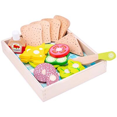 Woet New Classic Toys Lunch/Pique-Nique à Découper Jeu d’Imitation Éducative pour Enfants, 10591, Multi Color Woet New Classic Toys Lunch/Pique-Nique à Découper Jeu d’Imitation Éducative pour Enfants, 10591, Multi Color