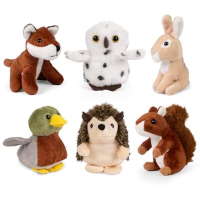 Living Nature Copains de la Faune, 6 x Mini Animaux des Bois en Peluche Doux et Réalistes, Peluches Naturali, 9cm Living Nature Copains de la Faune, 6 x Mini Animaux des Bois en Peluche Doux et Réalistes, Peluches Naturali, 9cm