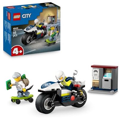 Lego City La Course-Poursuite en Moto de Police Set de Construction avec Jouet Moto 2 Minifigurines Mini-Distributeur & Skateboard Cadeau d'Anniversaire pour Fille ou Garçon dès 4 ans 60455 Lego City La Course-Poursuite en Moto de Police Set de Construction avec Jouet Moto 2 Minifigurines Mini-Distributeur & Skateboard Cadeau d'Anniversaire pour Fille ou Garçon dès 4 ans 60455