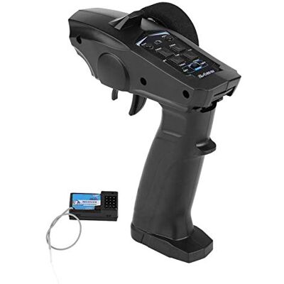 DAUERHAFT Émetteur récepteur RC 2,4 GHz 4 canaux 4 canaux système RC émetteur et récepteur, inversement servo, indicateur LED marche/arrêt, avec avertissement de batterie faible, pour voitures/bateaux DAUERHAFT Émetteur récepteur RC 2,4 GHz 4 canaux 4 canaux système RC émetteur et récepteur, inversement servo, indicateur LED marche/arrêt, avec avertissement de batterie faible, pour voitures/bateaux