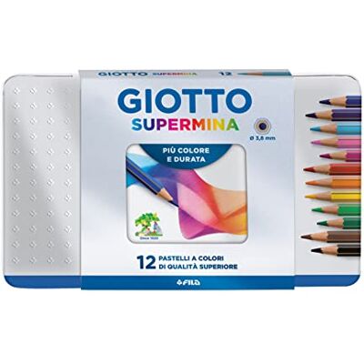 Giotto 236700 Supermina Boîte Métal 12 Pastels Colorés Giotto 236700 Supermina Boîte Métal 12 Pastels Colorés