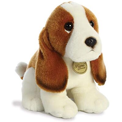 Aurora , 26371, MiYoni Chien Basset Hound, 11In, Peluche, Blanc et Marron Aurora , 26371, MiYoni Chien Basset Hound, 11In, Peluche, Blanc et Marron