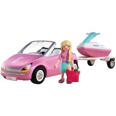 Playmobil Barbie Cabrio 72123 Cabriolet avec remorque et jet ski Aventure d'été avec Barbie sur la côte Malibu Plaisir du véhicule et de l'eau Kit de jeu créatif pour enfants à partir de 4 Playmobil Barbie Cabrio 72123 Cabriolet avec remorque et jet ski Aventure d'été avec Barbie sur la côte Malibu Plaisir du véhicule et de l'eau Kit de jeu créatif pour enfants à partir de 4