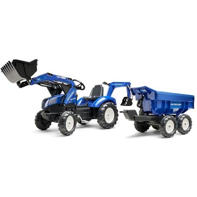Falk Tractopelle à pédales New Holland avec excavatrice et remorque basculante Dès 3 ans Fabriqué en France pelle frontale et excatrice articulées Remorque basculante Siège rotatif 3090W Falk Tractopelle à pédales New Holland avec excavatrice et remorque basculante Dès 3 ans Fabriqué en France pelle frontale et excatrice articulées Remorque basculante Siège rotatif 3090W