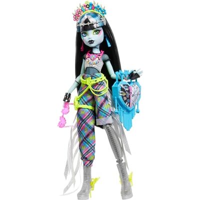 Monster Cable Poupée Frankie Stein Monster Fest Poupée avec Tenue Glamour du Monster Fest et Accessoires sur Le thème du Festival comme des en-Cas, Une Affiche de Groupe, HXH79 Monster Cable Poupée Frankie Stein Monster Fest Poupée avec Tenue Glamour du Monster Fest et Accessoires sur Le thème du Festival comme des en-Cas, Une Affiche de Groupe, HXH79