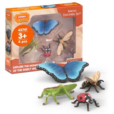 Schleich WILD LIFE Set découverte : les insectes 42741 4 pièces Figurines d'insectes réalistes dès 3 ans avec abeille, coccinelle, papillon et sauterelle À collectionner Schleich WILD LIFE Set découverte : les insectes 42741 4 pièces Figurines d'insectes réalistes dès 3 ans avec abeille, coccinelle, papillon et sauterelle À collectionner