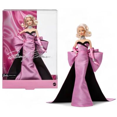 Barbie Signature Poupée Collector Marilyn Monroe, 100e Anniversaire Porte la robe rose iconique du film "Les hommes préfèrent les blondes" et bijoux "Diamonds", JJY00 Barbie Signature Poupée Collector Marilyn Monroe, 100e Anniversaire Porte la robe rose iconique du film "Les hommes préfèrent les blondes" et bijoux "Diamonds", JJY00