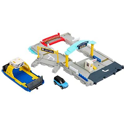 Matchbox Coffret Port de Ferry avec Ferry à Roues détachable, éléments à activer manuellement ou à l’Aide de la Voiture Land Rover Incluse, Jouet Enfant, Dès 3 Ans, HMH29 Matchbox Coffret Port de Ferry avec Ferry à Roues détachable, éléments à activer manuellement ou à l’Aide de la Voiture Land Rover Incluse, Jouet Enfant, Dès 3 Ans, HMH29