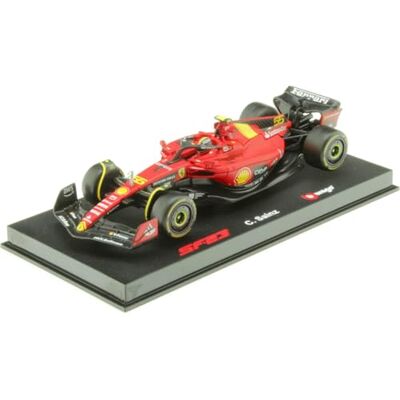 Bburago Ferrari SF-23 F1 Team Scuderia Ferrari #55 Carlos Sainz Jr. 3ème GP italienne (Monza) Formule 1 2023 Avec pilote et vitrine Bburago Ferrari SF-23 F1 Team Scuderia Ferrari #55 Carlos Sainz Jr. 3ème GP italienne (Monza) Formule 1 2023 Avec pilote et vitrine