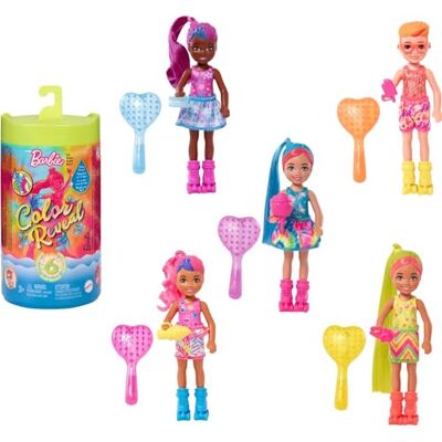 Barbie Chelsea Color Reveal Poupée avec 6 Surprises de la Série Neon Tie-Dye, avec imprimé tie-dye et changement de couleur, cadeau pour enfants à partir de 3 ans Barbie Chelsea Color Reveal Poupée avec 6 Surprises de la Série Neon Tie-Dye, avec imprimé tie-dye et changement de couleur, cadeau pour enfants à partir de 3 ans