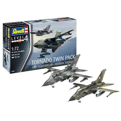 Revell 03801 Tornado 50th Anniversary Twinpack Kit de maquette en plastique non construit/non peint échelle 1:72 Revell 03801 Tornado 50th Anniversary Twinpack Kit de maquette en plastique non construit/non peint échelle 1:72