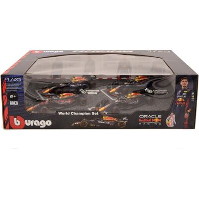 Bburago RED BULL RACING Lot de 4 modèles de voiture Formule 1 F1 2021-2023 VERSTAPPEN Échelle 1:43 12 cm 38092V Bburago RED BULL RACING Lot de 4 modèles de voiture Formule 1 F1 2021-2023 VERSTAPPEN Échelle 1:43 12 cm 38092V