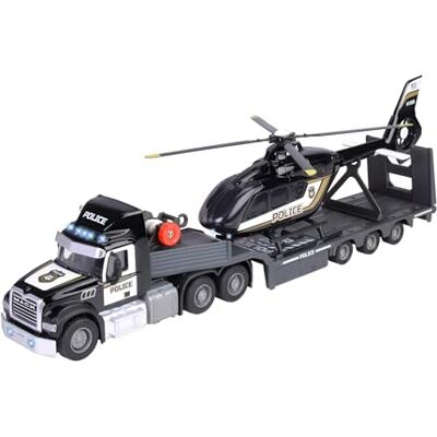 Majorette Mack Truck + hélicoptère de police Majorette Mack Truck + hélicoptère de police