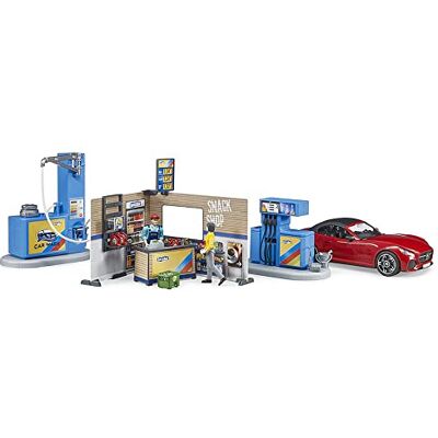bruder 62111 Bworld Station essence avec pompe à essence, station de charge pour voitures électriques, roadster, conductrice, station de lavage, gardien, kit de jeu 1:16 Voiture de course bruder 62111 Bworld Station essence avec pompe à essence, station de charge pour voitures électriques, roadster, conductrice, station de lavage, gardien, kit de jeu 1:16 Voiture de course