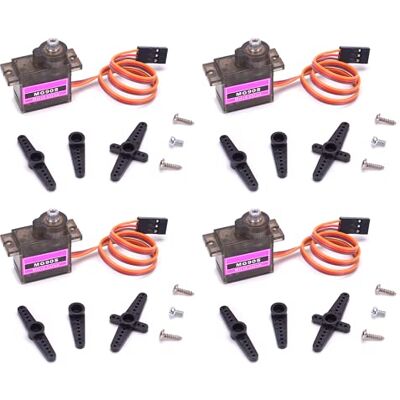 VUNIVERSUM Lot de 4 mini servomoteurs MG90S 100 % métal Avec fiche JR 25 cm Câble 22 AWG Pour drone RC Copter DIY VUNIVERSUM Lot de 4 mini servomoteurs MG90S 100 % métal Avec fiche JR 25 cm Câble 22 AWG Pour drone RC Copter DIY