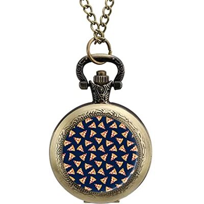 SilverLit Montre à gousset vintage en alliage avec pendentif en forme de tranche de pizza SilverLit Montre à gousset vintage en alliage avec pendentif en forme de tranche de pizza