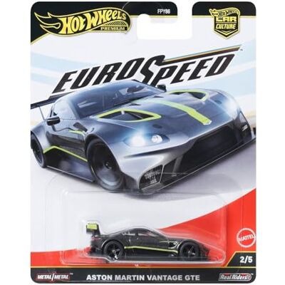 Hot Wheels Car Culture Premium JBK56 Jouet moulé sous pression à l'échelle 1:64 Aston Martin Vantage GTE avec pneus Real Riders, carrosserie et châssis en métal/métal, Eurospeed Hot Wheels Car Culture Premium JBK56 Jouet moulé sous pression à l'échelle 1:64 Aston Martin Vantage GTE avec pneus Real Riders, carrosserie et châssis en métal/métal, Eurospeed