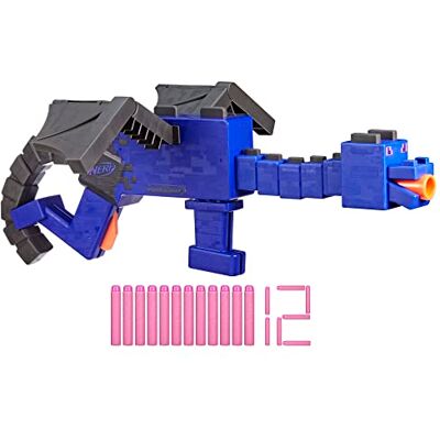 Nerf Minecraft Ender Dragon Blaster avec clip interne à 4 fléchettes, 12 fléchettes Elite Foam – Design inspiré par Minecraft Mob dans le jeu Nerf Minecraft Ender Dragon Blaster avec clip interne à 4 fléchettes, 12 fléchettes Elite Foam – Design inspiré par Minecraft Mob dans le jeu
