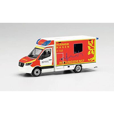 Herpa Mercedes-Benz Sprinter '18 Fahrtec RTW « Pompier Hagen Voiture Miniature-Pièce de Collection fidèle aux détails, 096713, Multicolore Herpa Mercedes-Benz Sprinter '18 Fahrtec RTW « Pompier Hagen Voiture Miniature-Pièce de Collection fidèle aux détails, 096713, Multicolore