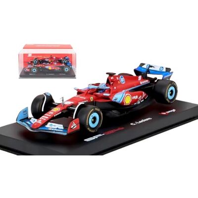 Bburago Ferrari F1 SF-24 ÉQUIPE FERRARI N 16 3rd MIAMI GP 2024 CHARLES LECLERC WITH PILOT AND SHOWCASE RED BLACK LIGHT BLUE Bburago Ferrari F1 SF-24 ÉQUIPE FERRARI N 16 3rd MIAMI GP 2024 CHARLES LECLERC WITH PILOT AND SHOWCASE RED BLACK LIGHT BLUE