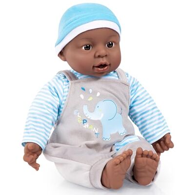 Bayer Design 94001AH Poupon Bébé, Poupée Interactive Baby, garçon, 12 sons de bébés, avec des bouclettes, corps doux, Afro-américaine Bayer Design 94001AH Poupon Bébé, Poupée Interactive Baby, garçon, 12 sons de bébés, avec des bouclettes, corps doux, Afro-américaine