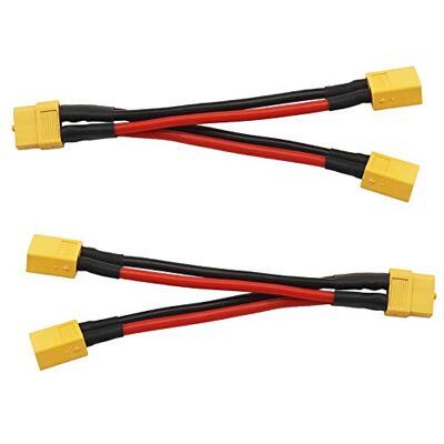 YINETTECH Lot de 2 connecteurs de batterie parallèle XT30 1 femelle vers 2 mâles, longueur 18 cm pour chargeur d'équilibre d'avion RC YINETTECH Lot de 2 connecteurs de batterie parallèle XT30 1 femelle vers 2 mâles, longueur 18 cm pour chargeur d'équilibre d'avion RC