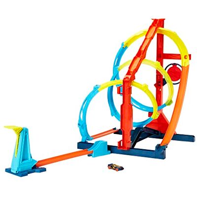 Hot Wheels Coffret Spirale Infernale de Track Builder Unlimited avec 1 Voiture, défi en Spirale inédit, 2 manières de Toucher la Cible, Jouet Enfant, Dès 6 Ans, HDX79 Hot Wheels Coffret Spirale Infernale de Track Builder Unlimited avec 1 Voiture, défi en Spirale inédit, 2 manières de Toucher la Cible, Jouet Enfant, Dès 6 Ans, HDX79