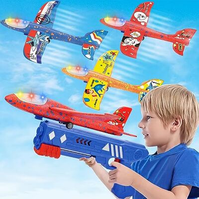 FAMKEEP Avion Polystyrene avec Pistolet Catapulte, Avion Jouet Planeur Volant Mousse Jeu de Lancer, Anniversaire Jeux Intérieur Extérieur Jardin Interactif Enfant Garçon Fille 3-12 ans FAMKEEP Avion Polystyrene avec Pistolet Catapulte, Avion Jouet Planeur Volant Mousse Jeu de Lancer, Anniversaire Jeux Intérieur Extérieur Jardin Interactif Enfant Garçon Fille 3-12 ans