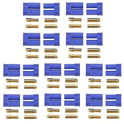 GTIWUNG 10 Paire EC5 Banana Fiche Dispositif Femelle Mâle Bullet Gold Connecteur pour RC ESC LIPO Hélicoptère Batterie GTIWUNG 10 Paire EC5 Banana Fiche Dispositif Femelle Mâle Bullet Gold Connecteur pour RC ESC LIPO Hélicoptère Batterie