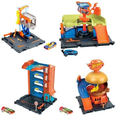 Hot Wheels Mattel City Centre ville Assortiment de pistes pour voitures de jouet HDR24 Hot Wheels Mattel City Centre ville Assortiment de pistes pour voitures de jouet HDR24