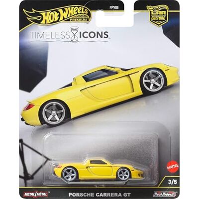 Hot Wheels Premium Car Culture Voiture jouet à l'échelle 1:64 Die-Cast Porsche Carrera GT Véhicule icône intemporel avec véritables pneus cavaliers Hot Wheels Premium Car Culture Voiture jouet à l'échelle 1:64 Die-Cast Porsche Carrera GT Véhicule icône intemporel avec véritables pneus cavaliers