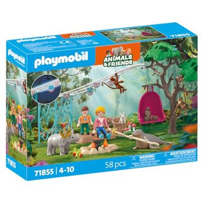 Playmobil Animals & Friends Fête d'anniversaire amusante Jouet à partir de 4 ans Cadeau pour enfants Favorise la créativité Avec guirlande lumineuse dans le noir et accessoires 71855 Playmobil Animals & Friends Fête d'anniversaire amusante Jouet à partir de 4 ans Cadeau pour enfants Favorise la créativité Avec guirlande lumineuse dans le noir et accessoires 71855