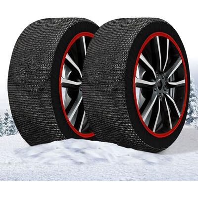 A2ZWORLD Chaussettes de Neige Approuvées, Super Modèle, +50% Résistance +50% Durabilité, pour Voitures électriques, SUV, 4x4, Camping, Caravanes, Véhicules utilitaires (M) A2ZWORLD Chaussettes de Neige Approuvées, Super Modèle, +50% Résistance +50% Durabilité, pour Voitures électriques, SUV, 4x4, Camping, Caravanes, Véhicules utilitaires (M)