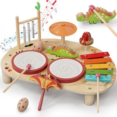 Lehoo Castle Ensemble de Batterie pour Enfants Instruments de Musique pour Les Tout-Petits de 1 à 3 Ans, Montessori Musicaux Jouets Cadeau pour Bébés d'âge Préscolaire 2 3 4 Ans Lehoo Castle Ensemble de Batterie pour Enfants Instruments de Musique pour Les Tout-Petits de 1 à 3 Ans, Montessori Musicaux Jouets Cadeau pour Bébés d'âge Préscolaire 2 3 4 Ans