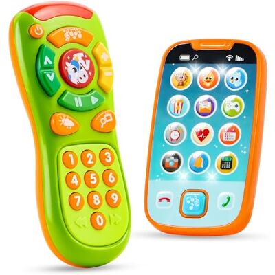 JOYIN Jouet pour bébé, téléphone, télécommande et smartphone avec musique, jouets musicaux d'apprentissage amusants pour bébés, enfants, garçons ou filles, vacances, anniversaire JOYIN Jouet pour bébé, téléphone, télécommande et smartphone avec musique, jouets musicaux d'apprentissage amusants pour bébés, enfants, garçons ou filles, vacances, anniversaire