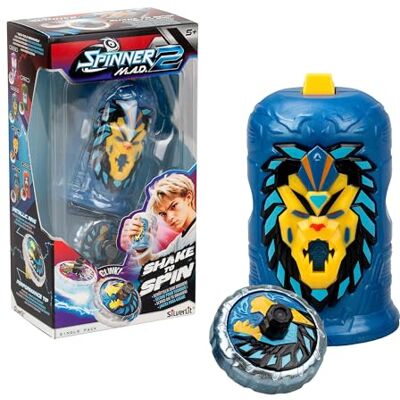 Bizak Spinner Mad 2 Shake 62006323-2 Toupie individuelle avec mécanisme avancé, GostFire Lion, jouet de combat pour garçons et filles à partir de 5 ans, 6 styles différents à collectionner Bizak Spinner Mad 2 Shake 62006323-2 Toupie individuelle avec mécanisme avancé, GostFire Lion, jouet de combat pour garçons et filles à partir de 5 ans, 6 styles différents à collectionner