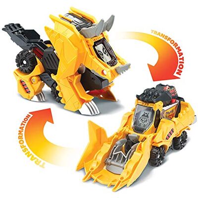 VTech Switch & Go Dinos, Dinosaure Sonore Molops, le Super Tricératops, Jouet 2 en 1 Transformable en Bulldozer, Cadeau Enfant Dès 4 Ans Contenu en Français VTech Switch & Go Dinos, Dinosaure Sonore Molops, le Super Tricératops, Jouet 2 en 1 Transformable en Bulldozer, Cadeau Enfant Dès 4 Ans Contenu en Français